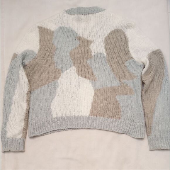 Wooden Ships Blue Tan Camo Pullover Sweater, size Small/Medium - Picture 8 of 14